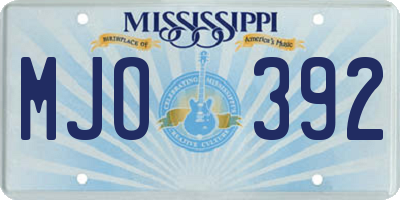 MS license plate MJO392