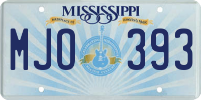 MS license plate MJO393