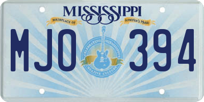 MS license plate MJO394