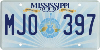MS license plate MJO397