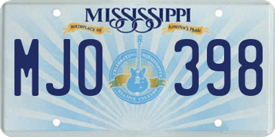 MS license plate MJO398