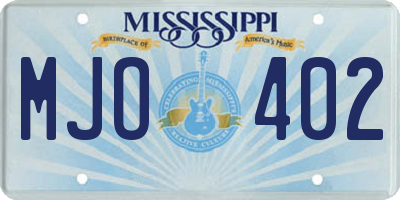 MS license plate MJO402
