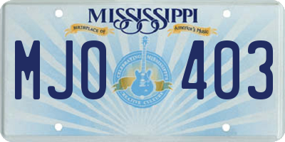 MS license plate MJO403