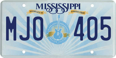 MS license plate MJO405