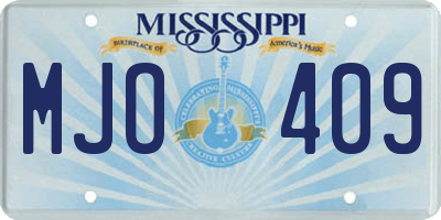 MS license plate MJO409