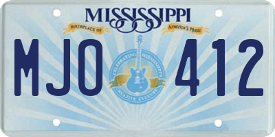 MS license plate MJO412