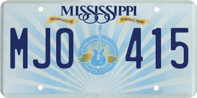 MS license plate MJO415