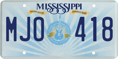 MS license plate MJO418
