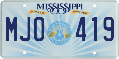 MS license plate MJO419