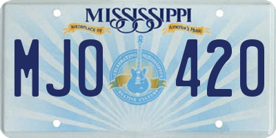MS license plate MJO420