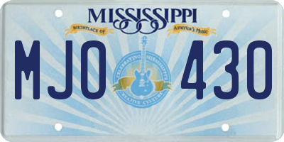 MS license plate MJO430