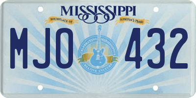 MS license plate MJO432