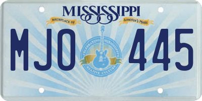 MS license plate MJO445