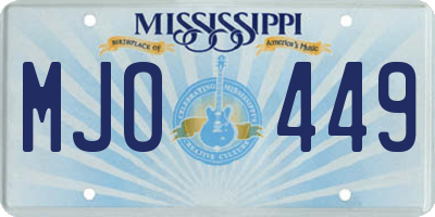 MS license plate MJO449