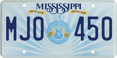 MS license plate MJO450