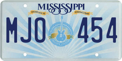 MS license plate MJO454