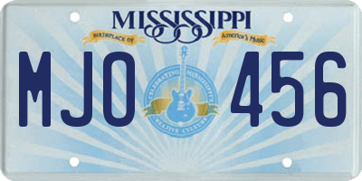 MS license plate MJO456