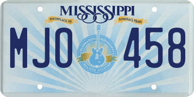 MS license plate MJO458