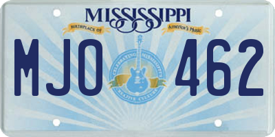 MS license plate MJO462
