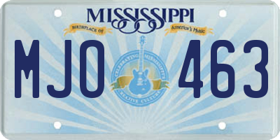 MS license plate MJO463
