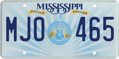 MS license plate MJO465