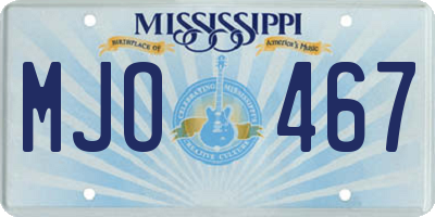MS license plate MJO467