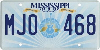 MS license plate MJO468