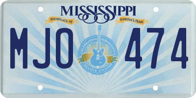 MS license plate MJO474