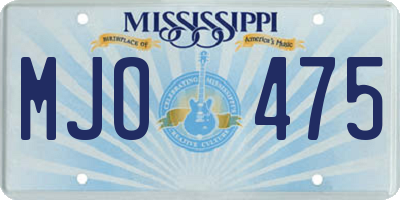 MS license plate MJO475
