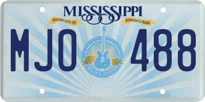 MS license plate MJO488