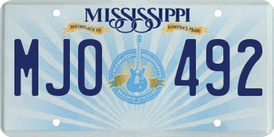 MS license plate MJO492