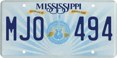 MS license plate MJO494