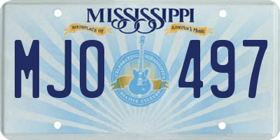 MS license plate MJO497