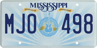 MS license plate MJO498