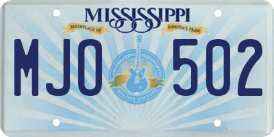 MS license plate MJO502