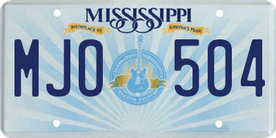 MS license plate MJO504