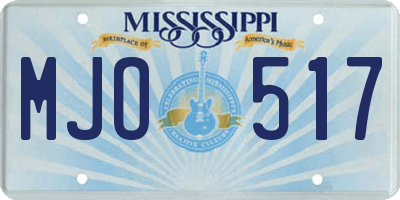 MS license plate MJO517