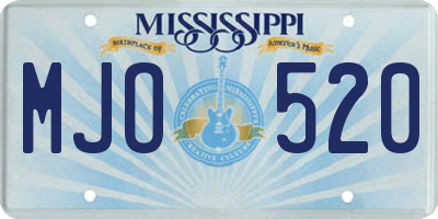 MS license plate MJO520
