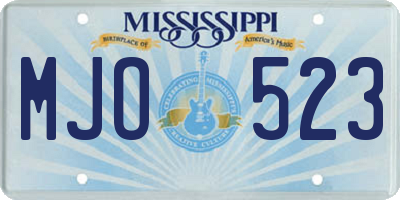 MS license plate MJO523