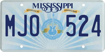 MS license plate MJO524