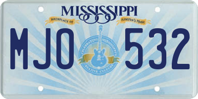 MS license plate MJO532