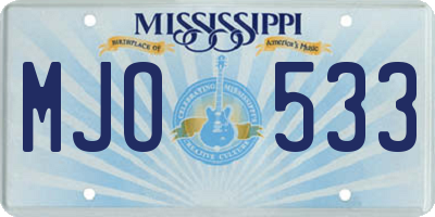 MS license plate MJO533
