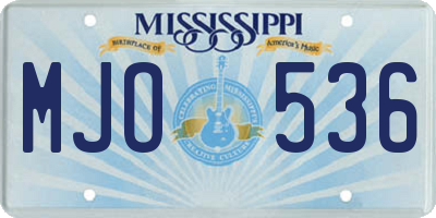 MS license plate MJO536