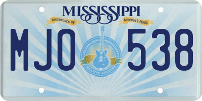MS license plate MJO538