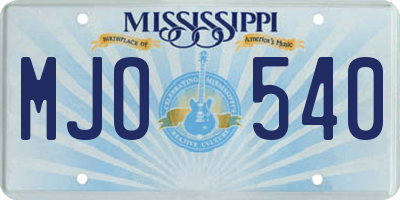 MS license plate MJO540