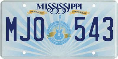 MS license plate MJO543
