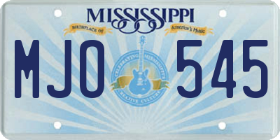 MS license plate MJO545