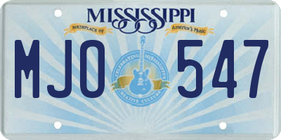 MS license plate MJO547