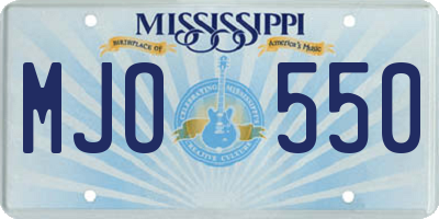MS license plate MJO550