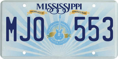 MS license plate MJO553